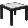 Bfm Seating Belmar Black Aluminum Carrara Top End Table 163PH6105CRB